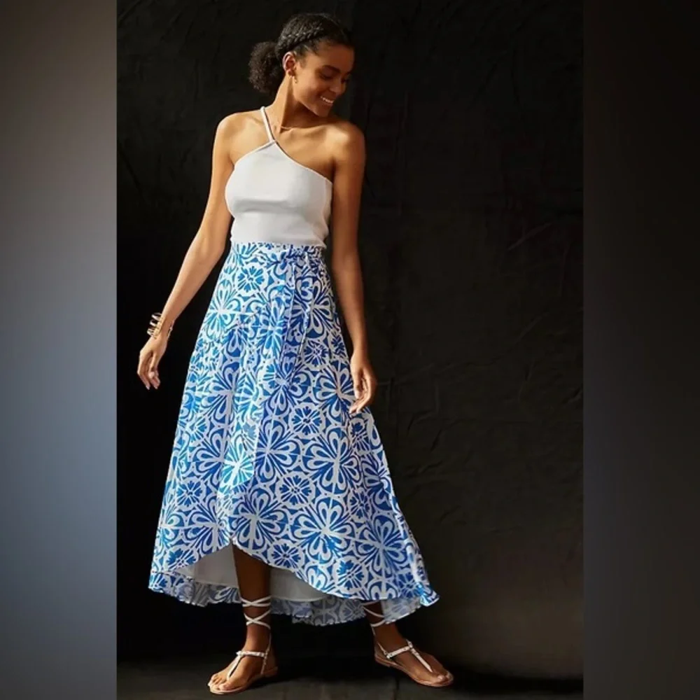 Anthropologie Hutch Printed Wrap Maxi Skirt